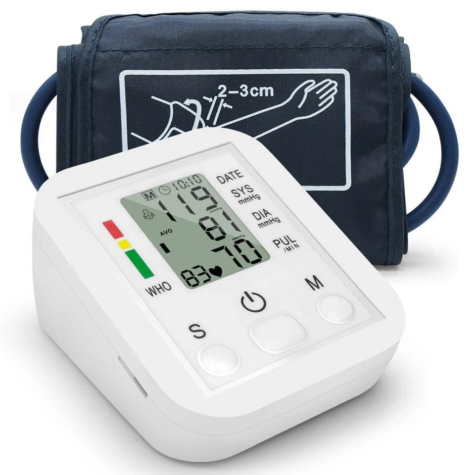 Automatic Digital Arm Blood Pressure Monitor Heart Rate Machine Meter BP Cuff