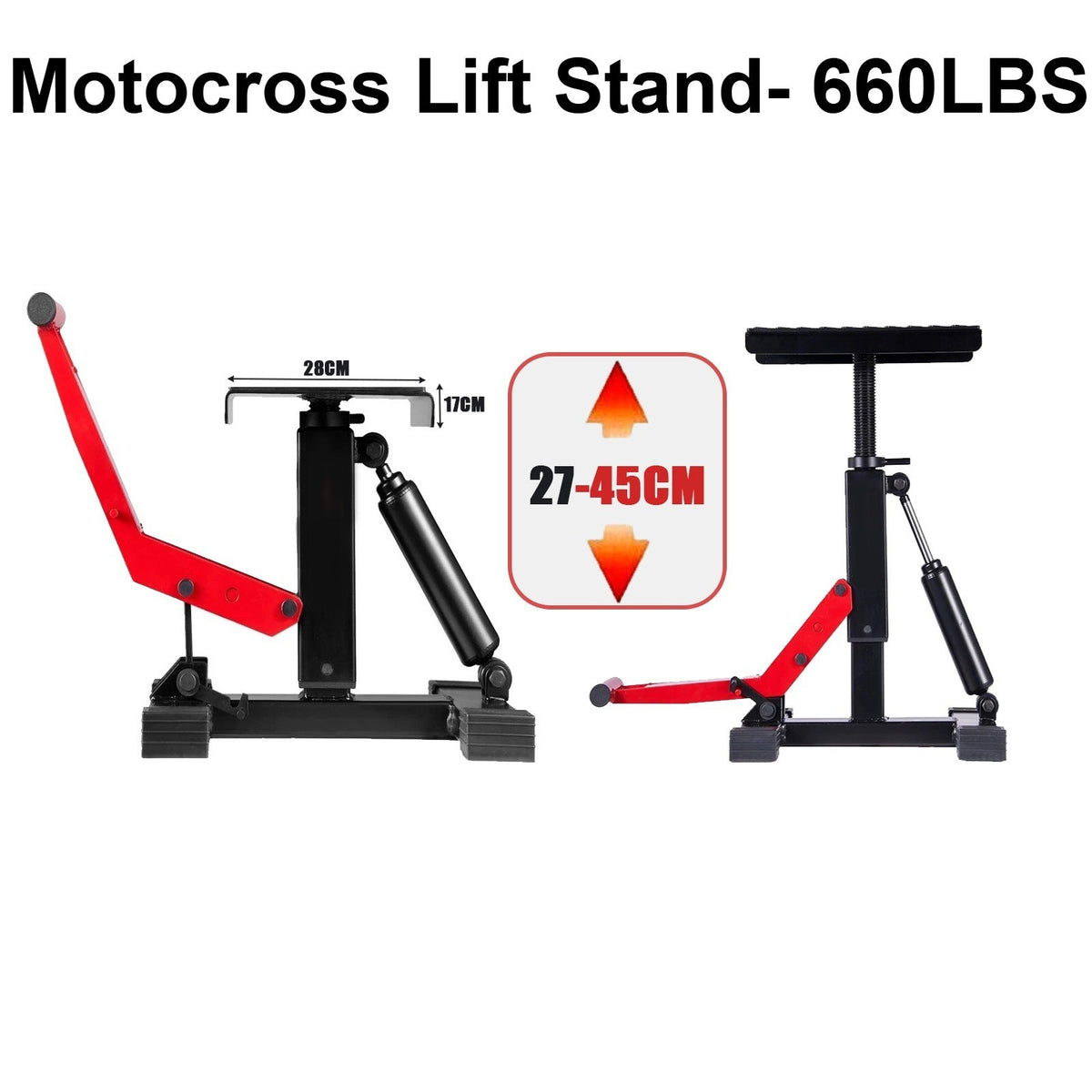 Adjustable Motocross Lift Stand- 660LBS Motorcycle Hydraulic Jack Dirt Bike Tool