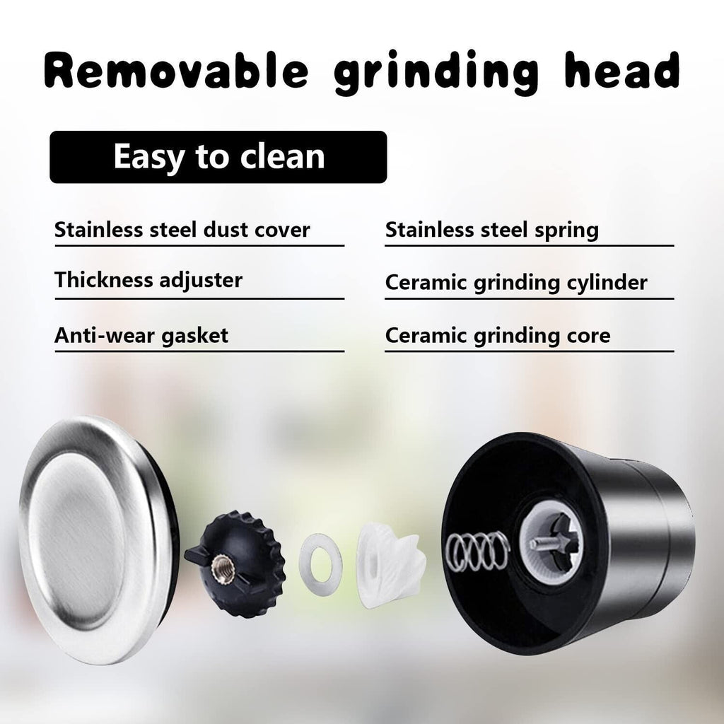 2x Pepper and Salt Grinder Set Mill Adjustable Stainless Steel Shaker Coarse NEW
