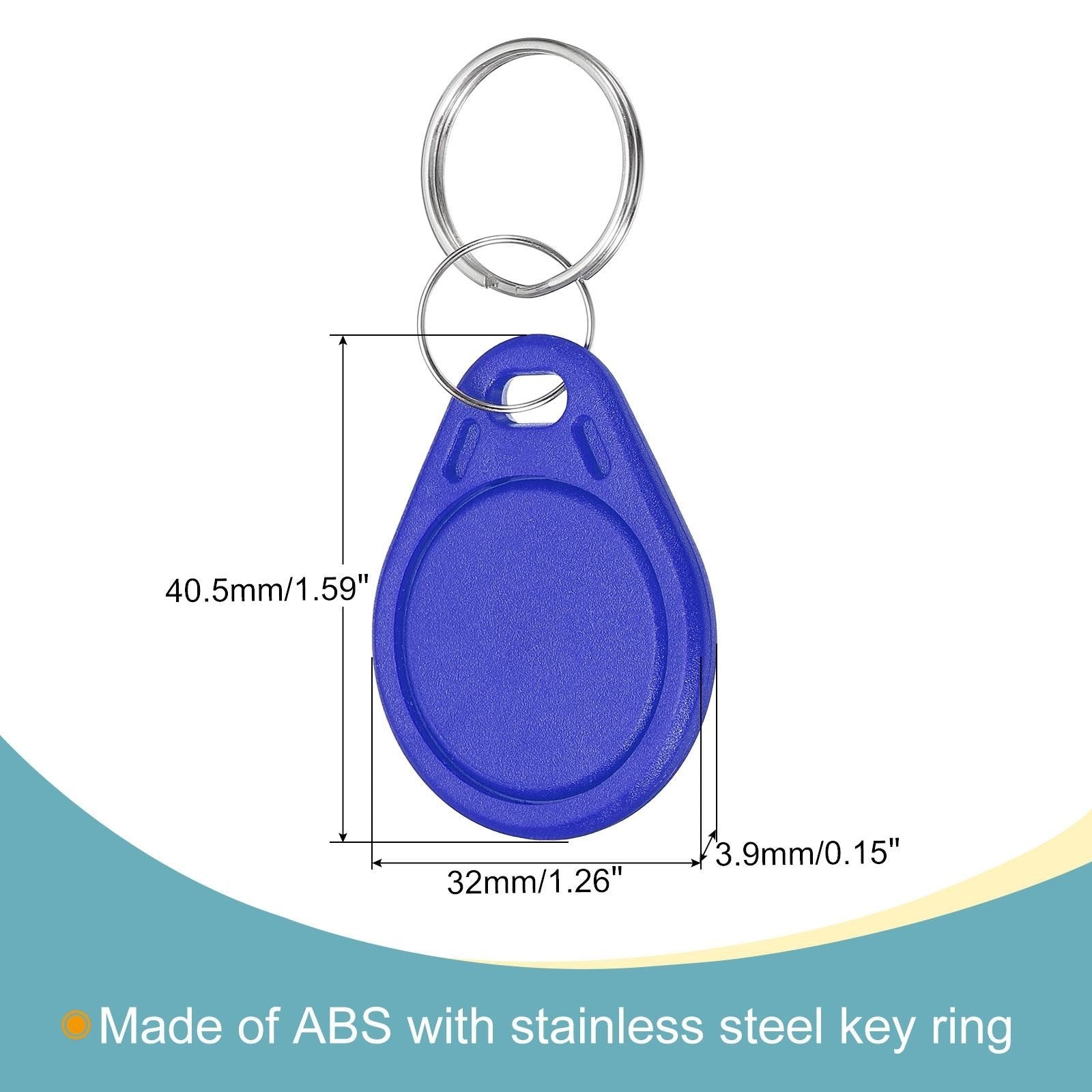 20Pcs RFID Key Fobs UID 13.56MHz Rewritable Proximity IC Smart Token Tag Blue