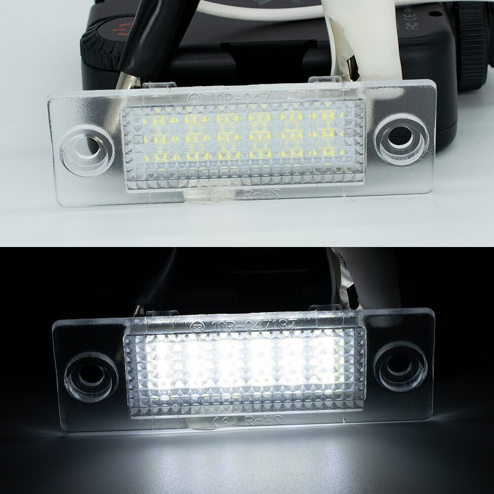 2Pcs For VW Transporter T5 Caddy Touran Multivan LED Licence Number Plate Lights