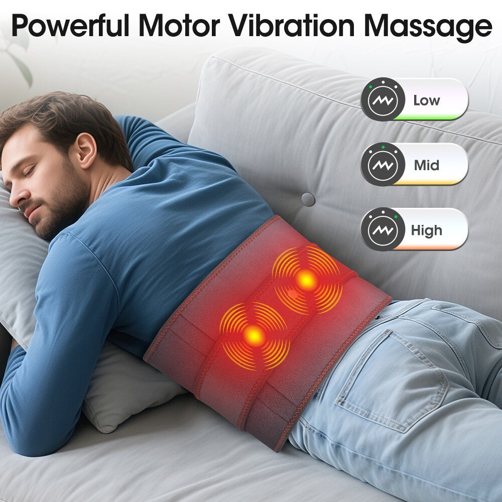 Electric Infrared Heating Vibration Therapy Massager Back Waist Belt Pain Relief