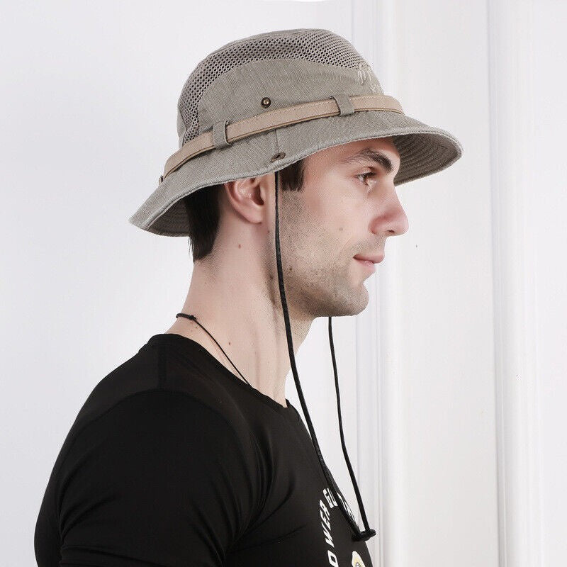 Unisex Cotton Bucket Hat Sun Cap Breathable Fisherman Hat Summer Outdoor Travel