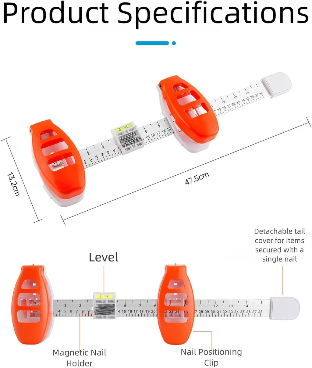 Hang Smart - Magnetic Leveling Ruler for Picture Hanging，Level Perfect