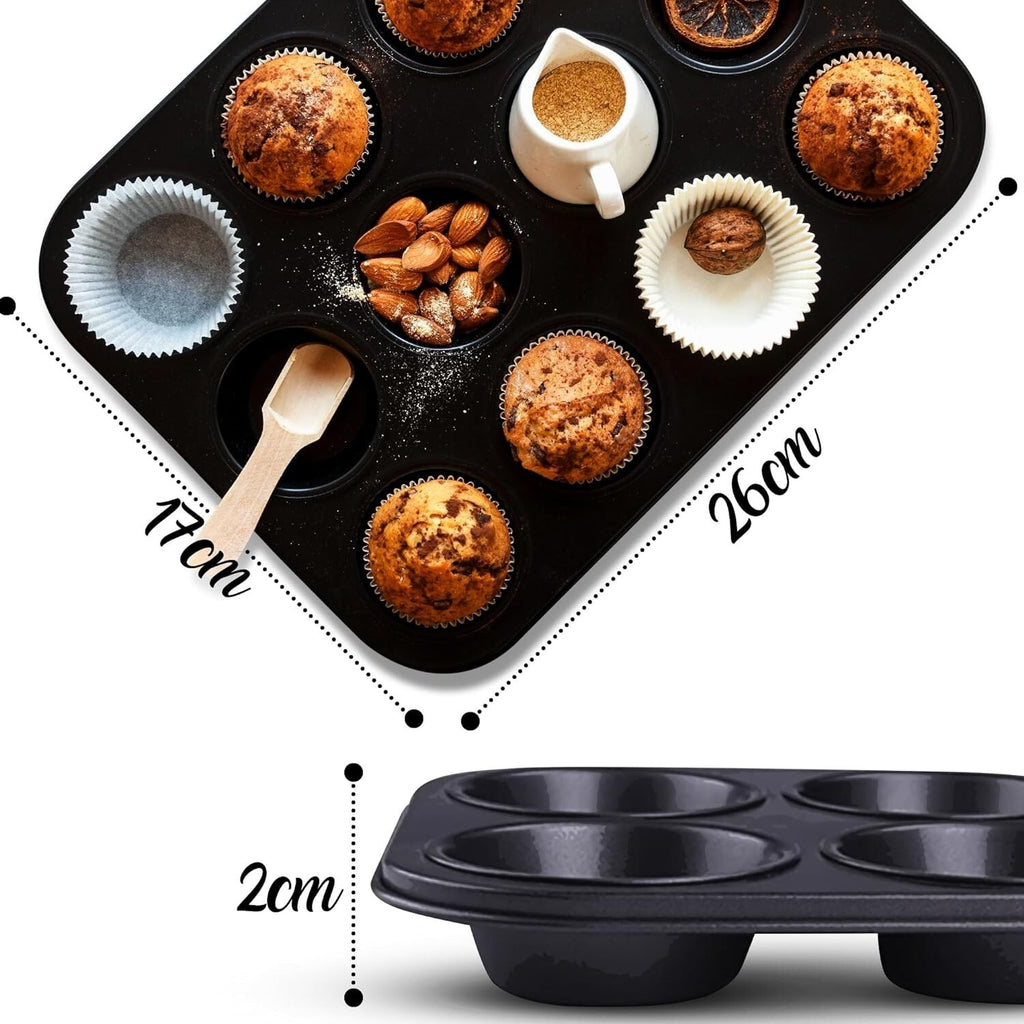 LARGE MUFFIN PAN YORKSHIRE PUDDING CUP MOULD BAKEWARE 12 CUPS CAKE BAKING TRAY