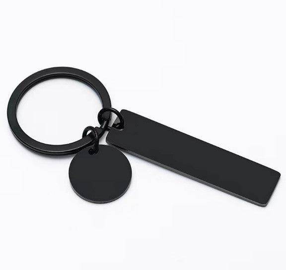 10 Pcs Engraving Stainless Steel Key Chain Blanks Jewelry Craft Tags