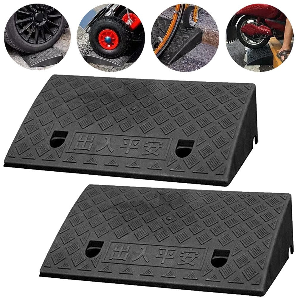 2X 50cm Heavy Duty Rubber Kerb Ramps for HGV Caravans Lorry Car Truck Wheelchair