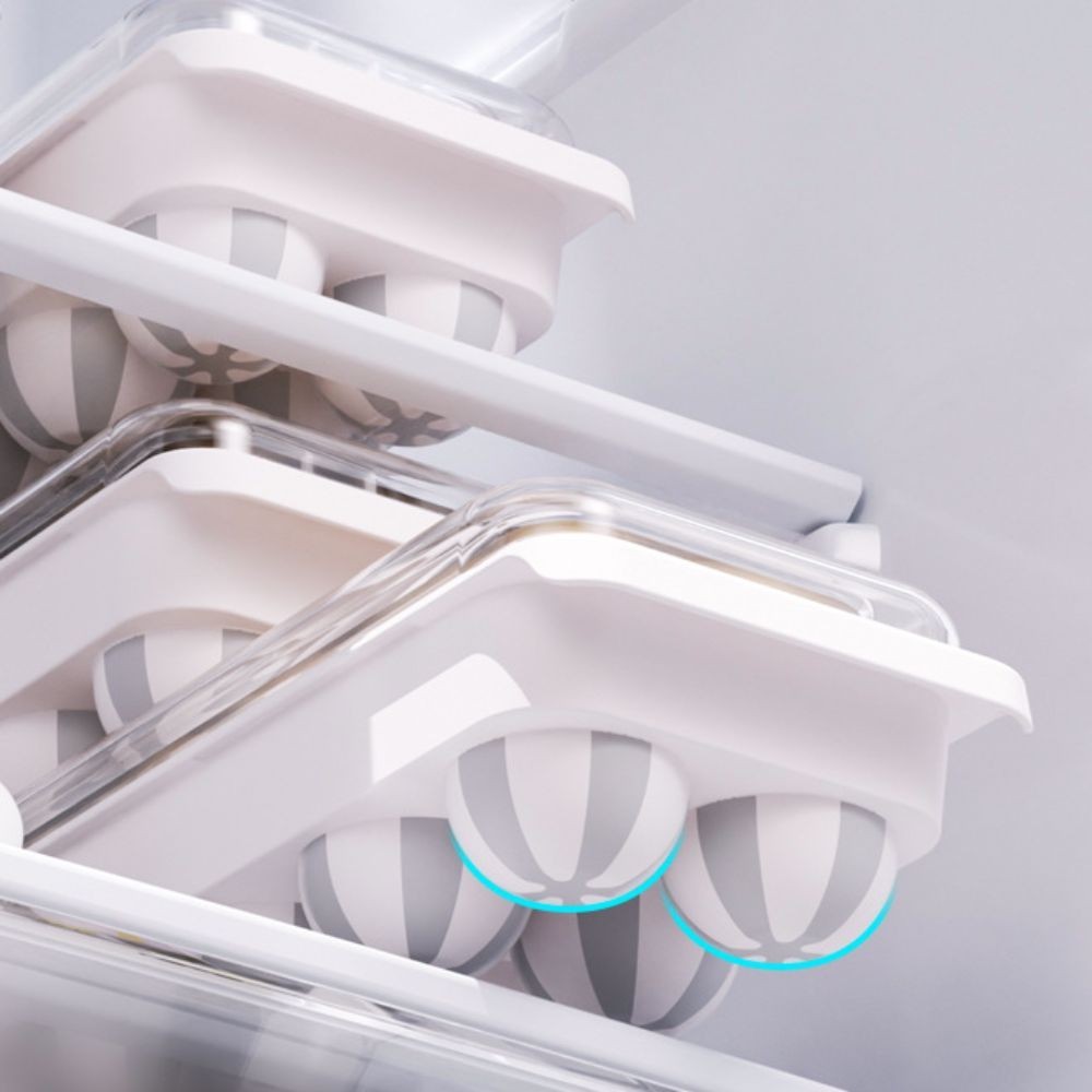 Refrigerator Egg Tray 12 Slot Egg Storage Holder Egg Dispenser Stackable W/ Lid