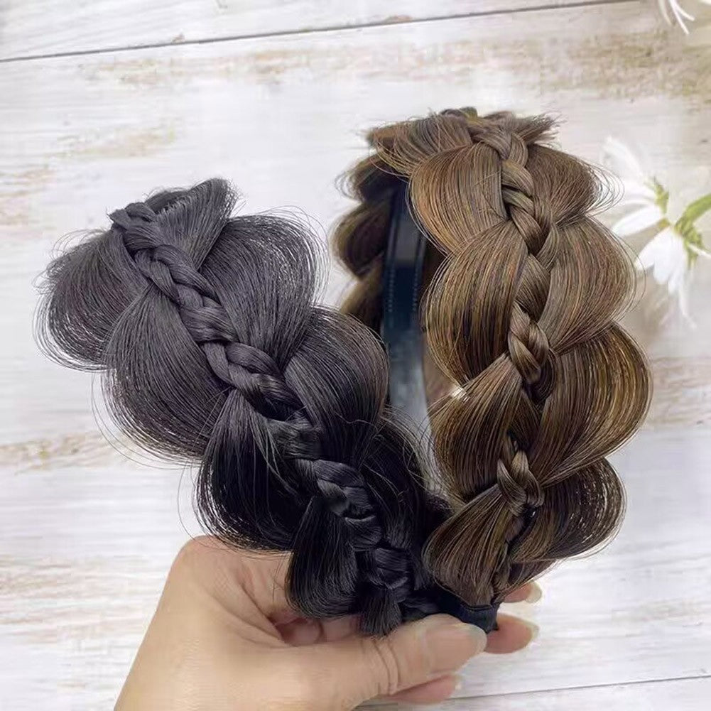 Women For Wig Headbands Wide Fishbone Braids Retro Styling Accessories