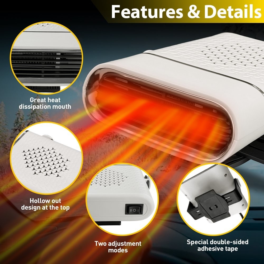 Car Fan Heater Heating 150W 12V Cooling Portable Car Heater Windshield Defroster