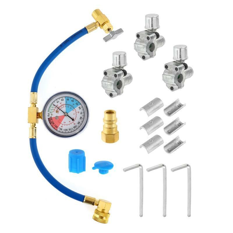 BPV31 Bullet Piercing Tap Valve Kits Home Refrigerator W/ Pressure Gauge Mini