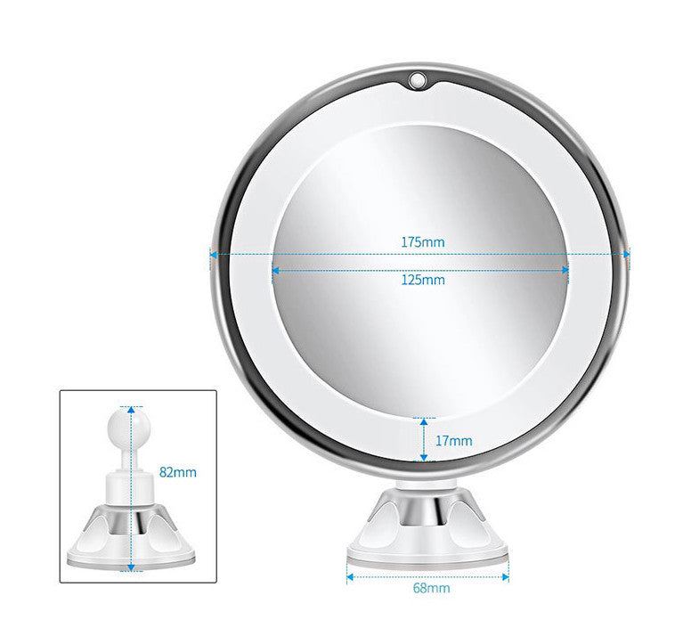 Fogless Makeup Mirror with Holder – 360° Rotating Suction Cup Bathroom Mirror