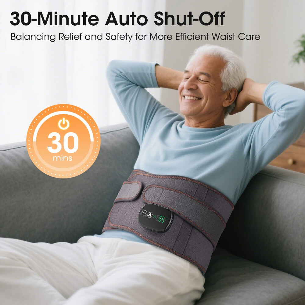 Electric Infrared Heating Vibration Therapy Massager Back Waist Belt Pain Relief
