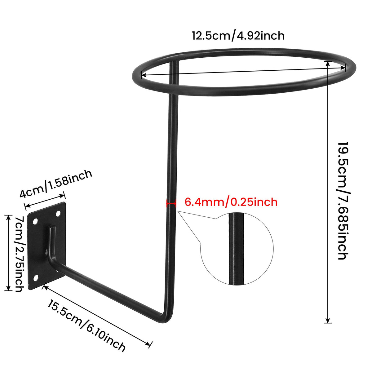 Motorcycle Helmet Holder Hat Mounted Wall Hook Rack Stand Storage Bracket