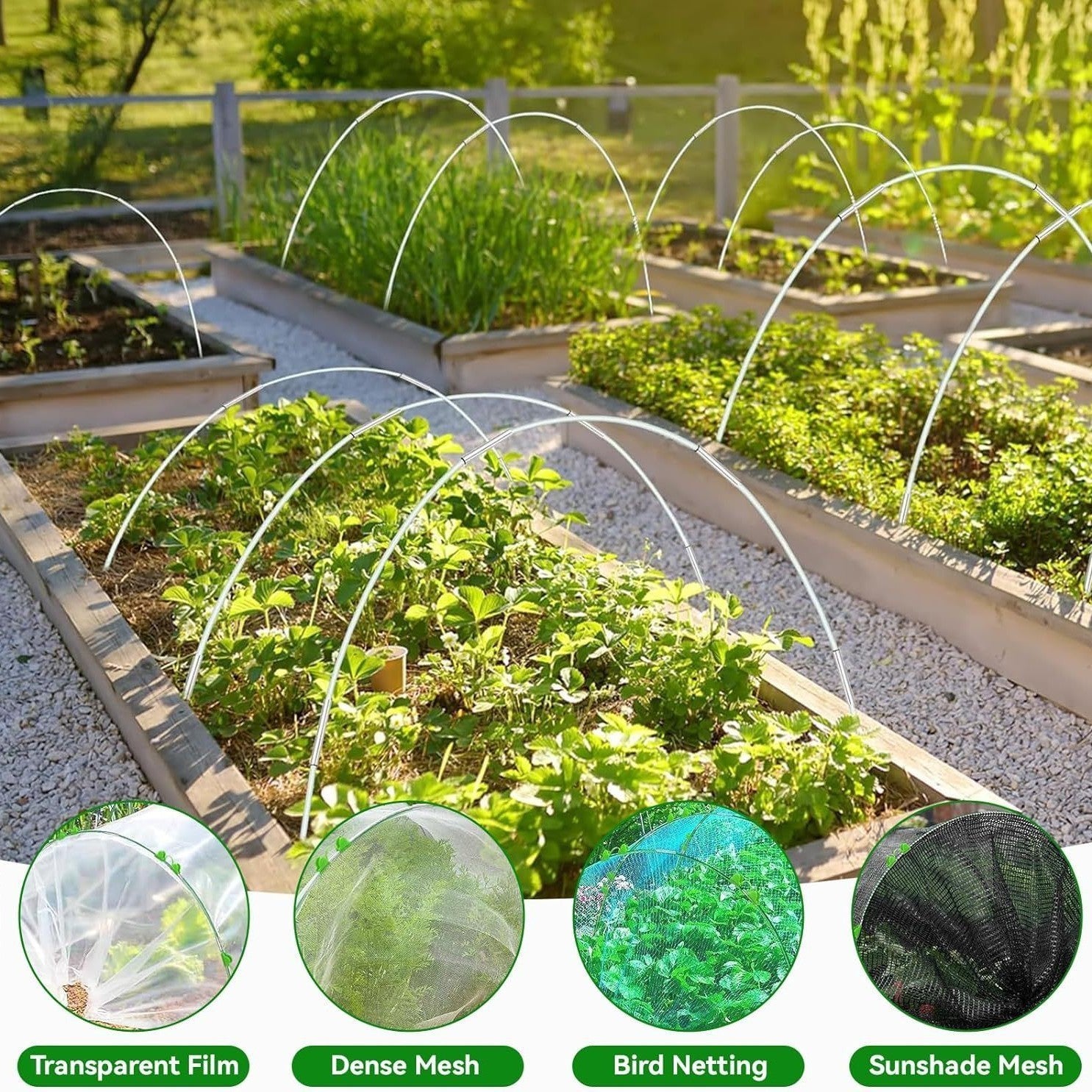90PCS Greenhouse Hoops for Netting Garden Grow Tunnel Frame Plant Support Hoops