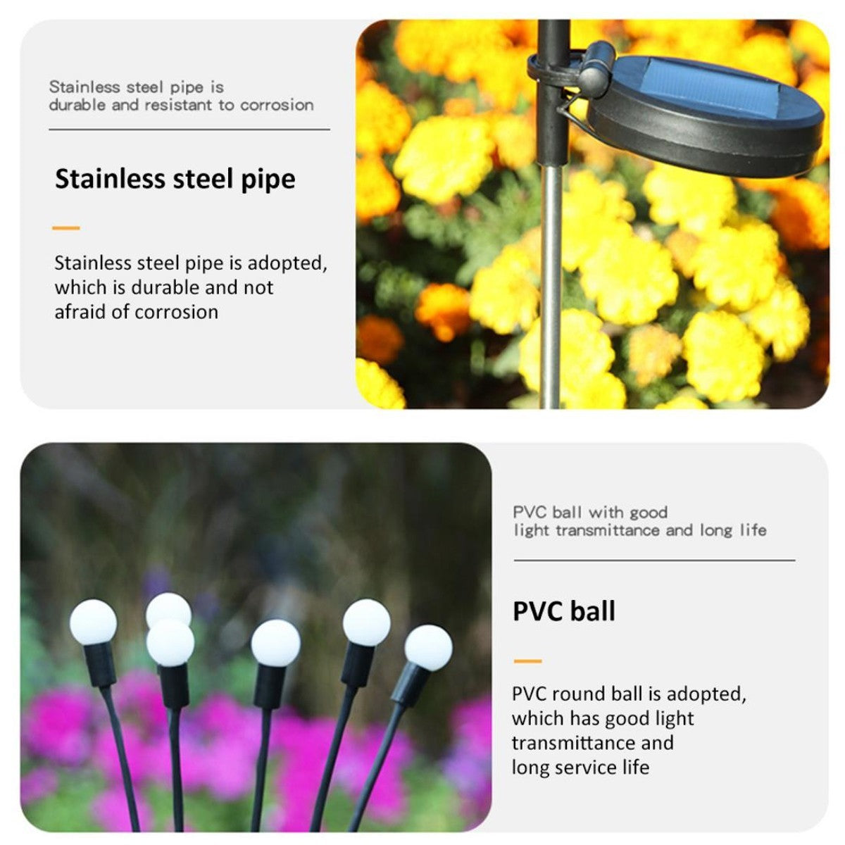 2 Pack Swaying 10 LED Solar Powered Garden Lights Outdoor Firefly Patio Lamp