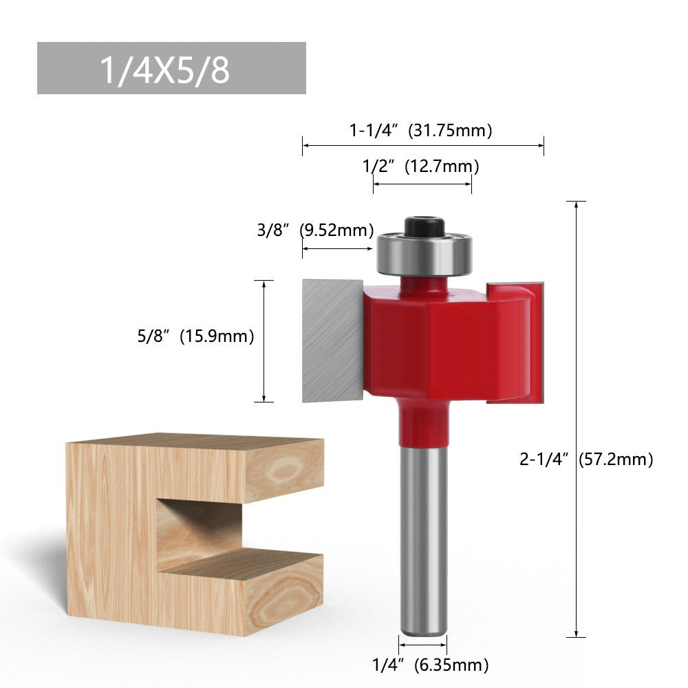 1/4 Shank Slot Cutter T-Slot Rabbet Box Slotting Biscuit Router Bit Set Jointing