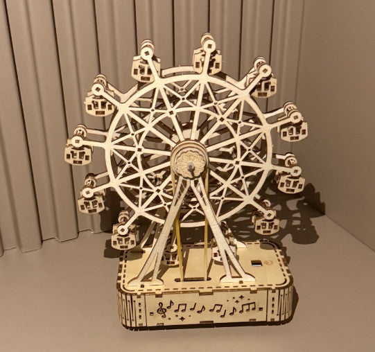 DIY Wooden Building Blocks 3D Wooden Puzzles Music Box for Adults Gift