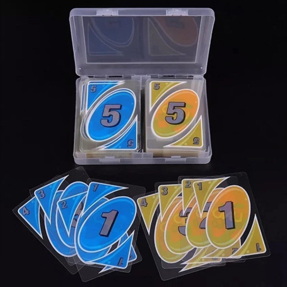 UNO  Waterproof Card Game Transparent PVC Plastic Pressure Proof Board Game