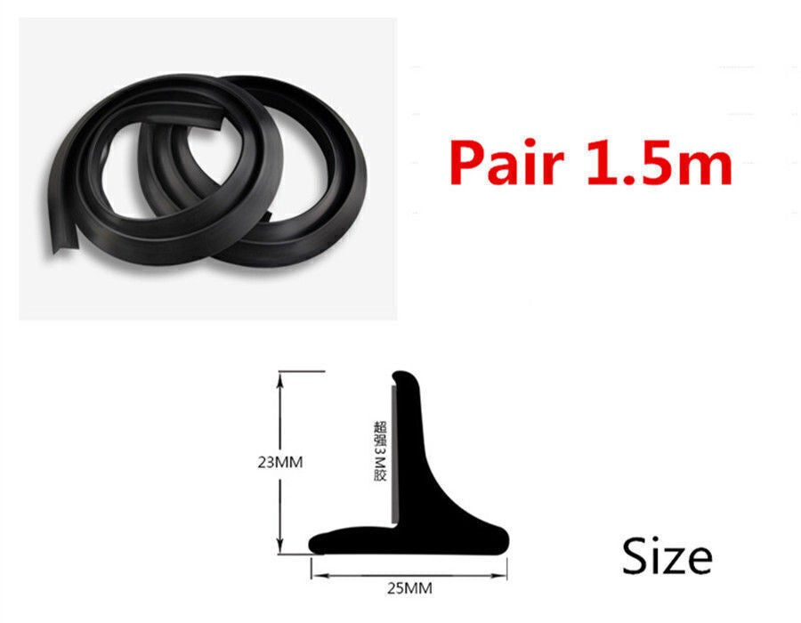 Universal Car Wheel Arch Extension Mudguard Rubber Trim Strips 2x1.5m Length