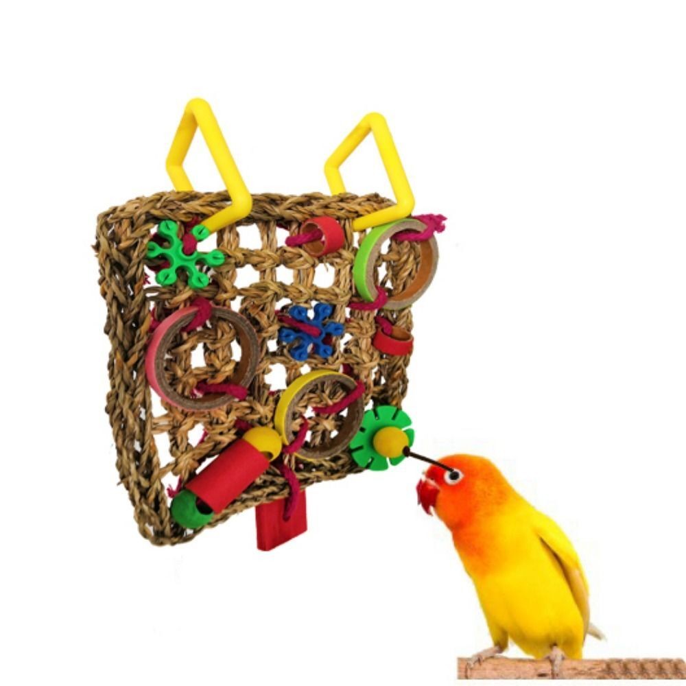 Bird Climbing Net Parrot Toy Woven Seagrass Biting Hanging Hemp Rope Swing Play