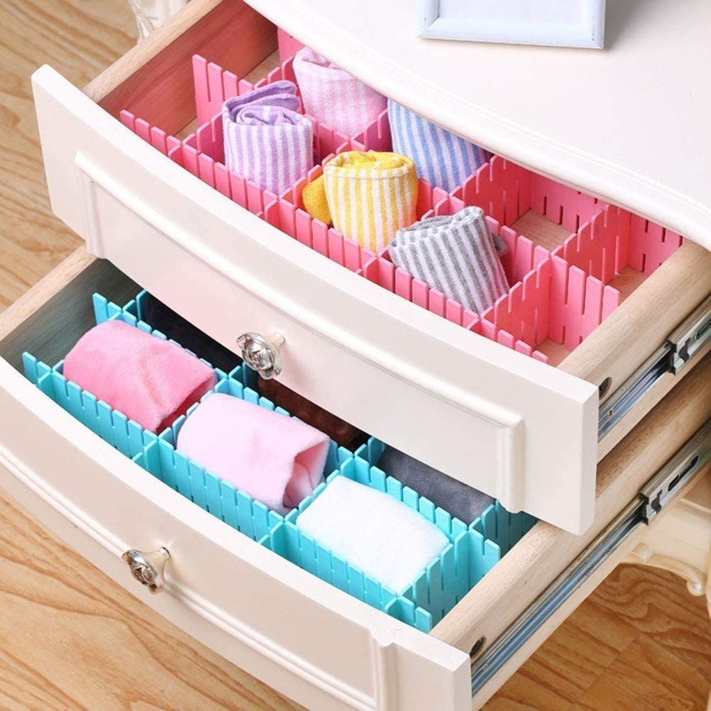 8PCS Drawer Grid Dividers–Adjustable DIY Storage Inserts (47x7cm) for All Drawer