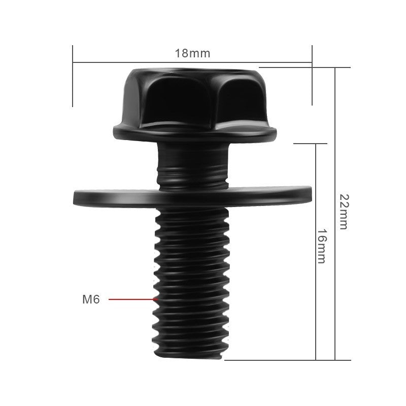 40x Car Body Bolts Screw Fastener Fender M6-1.0x 16mm Long-10mm Hex-17mm Washer