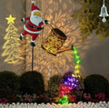 Waterproof Solar Watering Can Lights Outdoor Metal Garden  Decor Christmas Santa