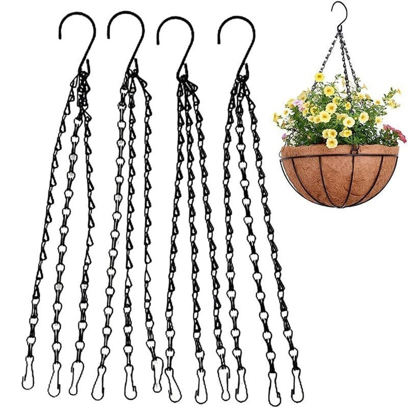 8pcs 14" 3‑Strand Heavy Duty Hanging Basket Replacement Chain for Garden Planter