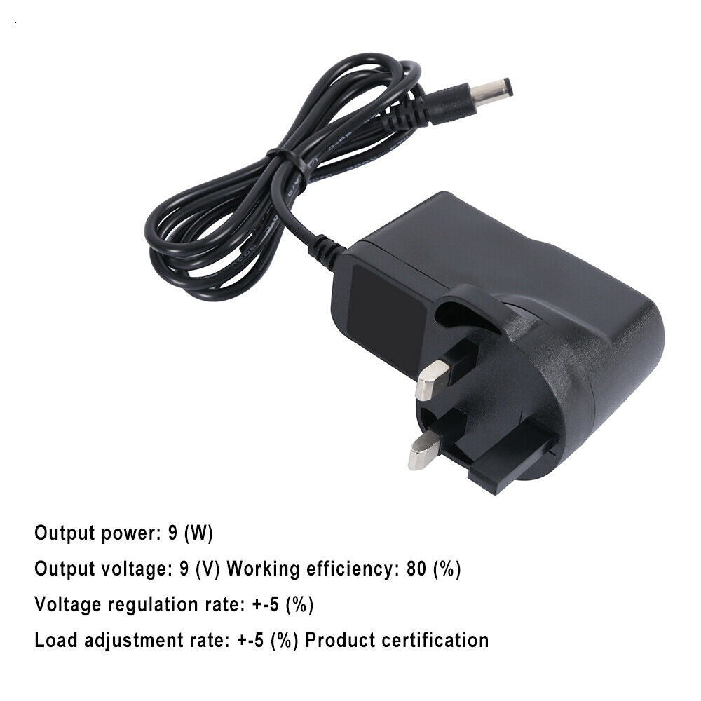 9V AC/DC Power Supply Adapter Safety Charger UK Plug Converter Universal
