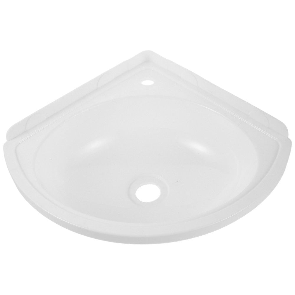 White Plastic Triangular Wall Mounted Corner Sink For Bathroom Spaces