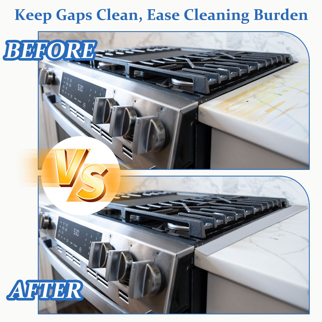 2Pcs Silicone Counter Gap Cover, 21 Inch Strip Heat Stove Protector, Black