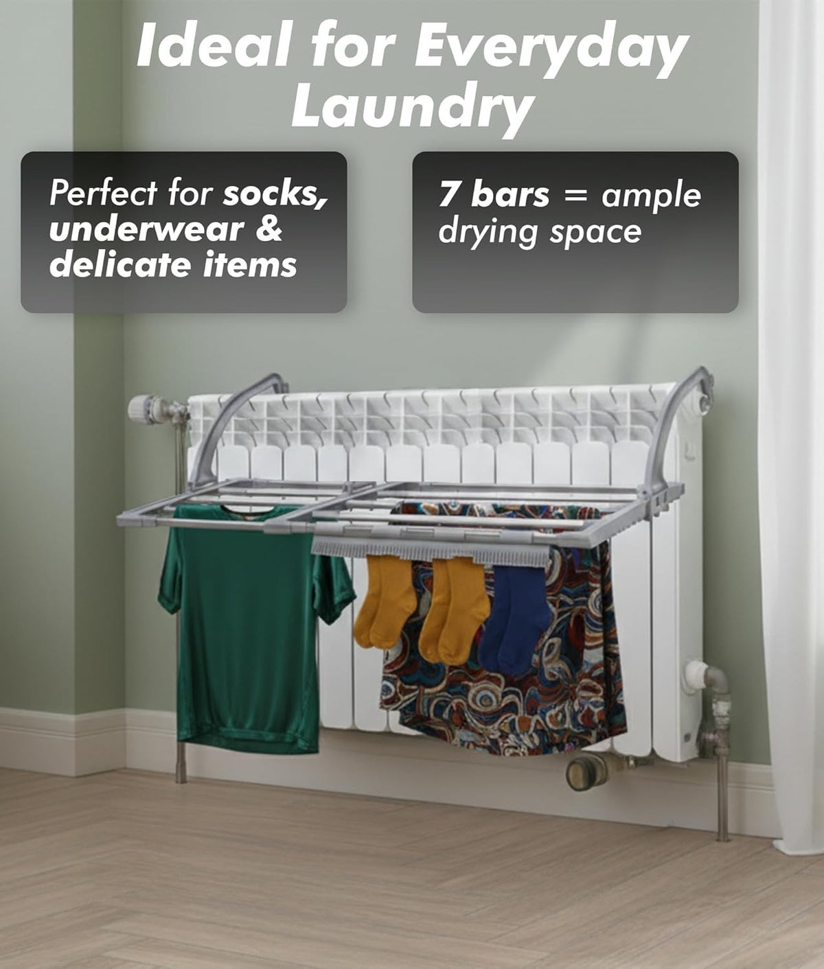 Extendable Radiator Airer, 6M Drying Space,  Indoor Towel & Clothes Drying Rack