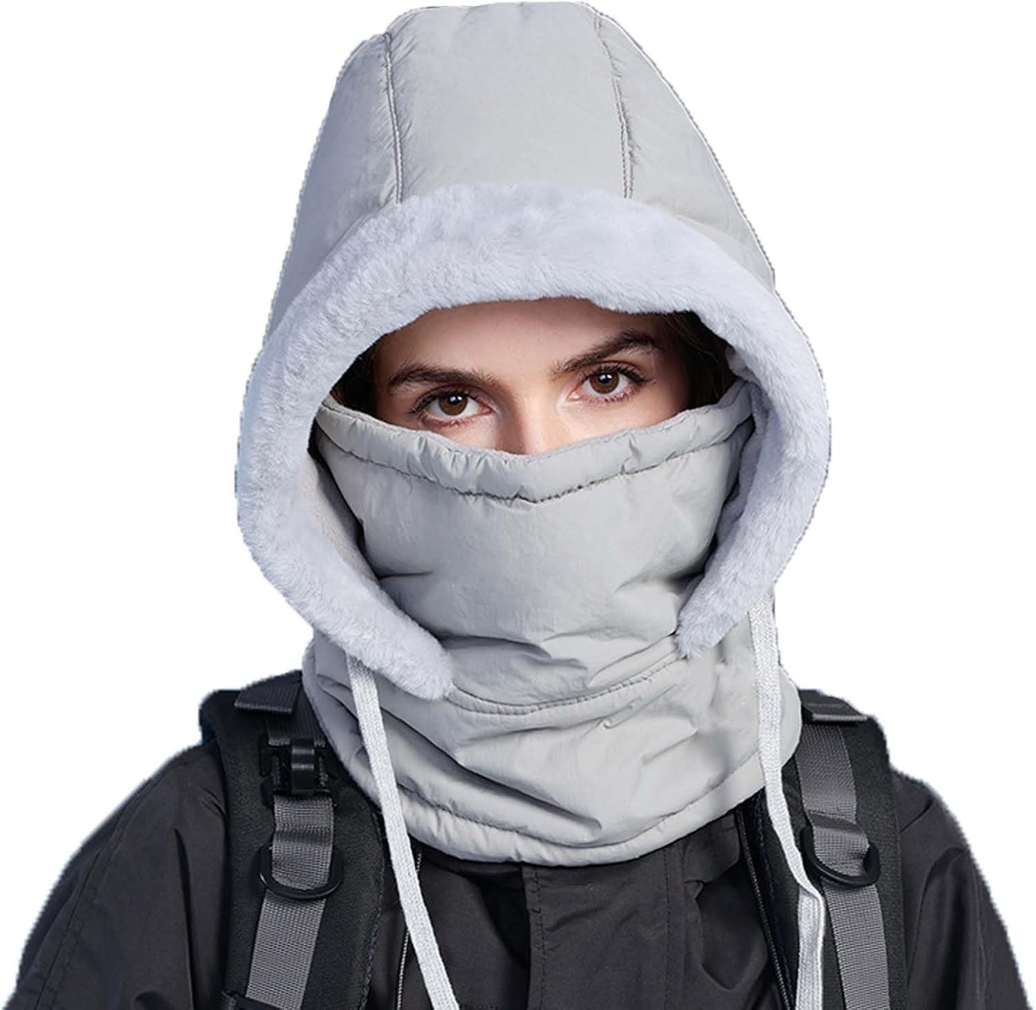 Plush-Lined Thickened Thermal Hat with Face Mask 3-in-1Windproof Warm Balaclava