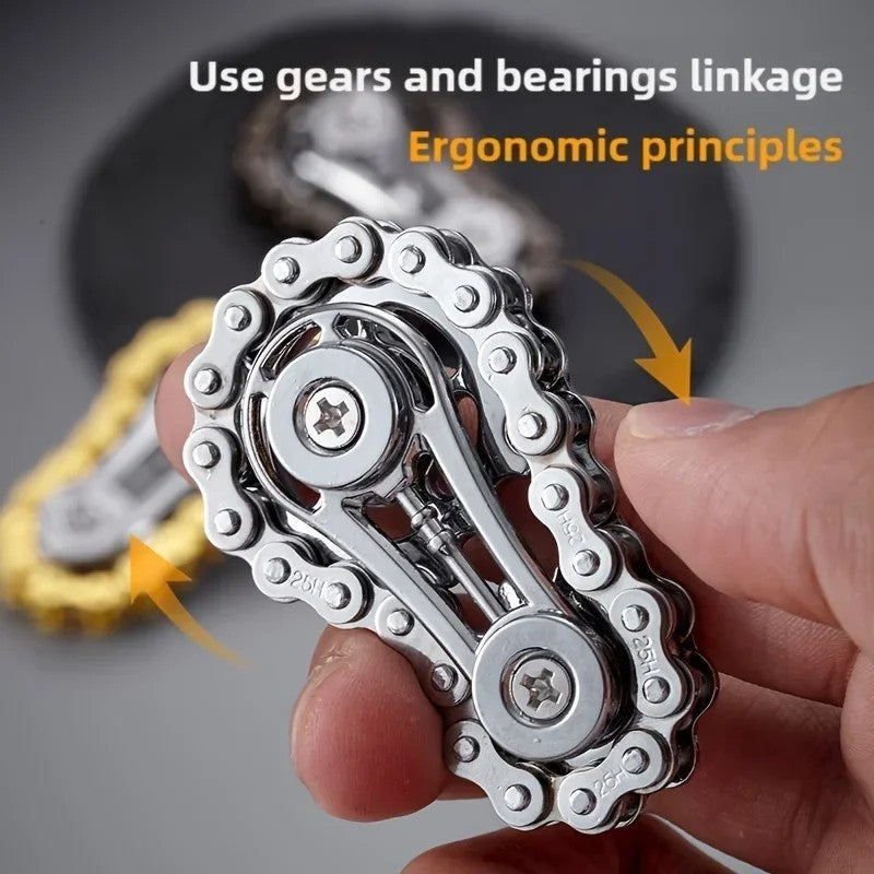1X Fidget Roller Bike Chain Finger Toy Stress Anxiety Relief Chain Hand Roller