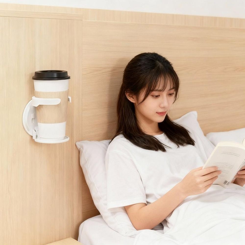 Portable Durable Wall-Mounted Cup Holder Foldable Self-Adhesive Drink Holder