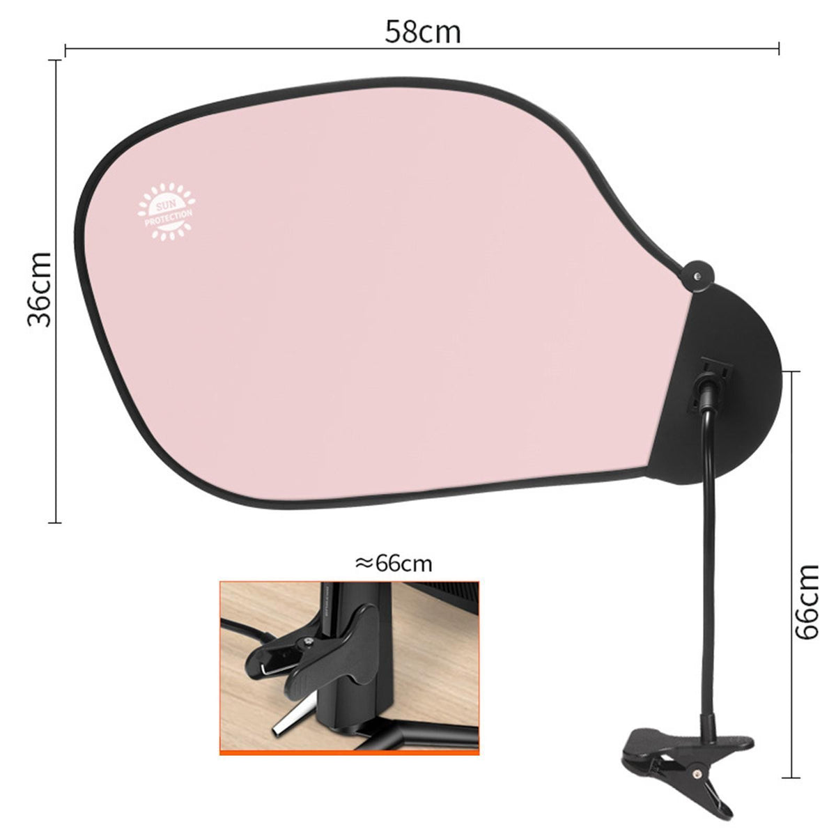 Clip on Foldable Desk Cubicle Sun Shade with Clamp Multipurpose for Working.*