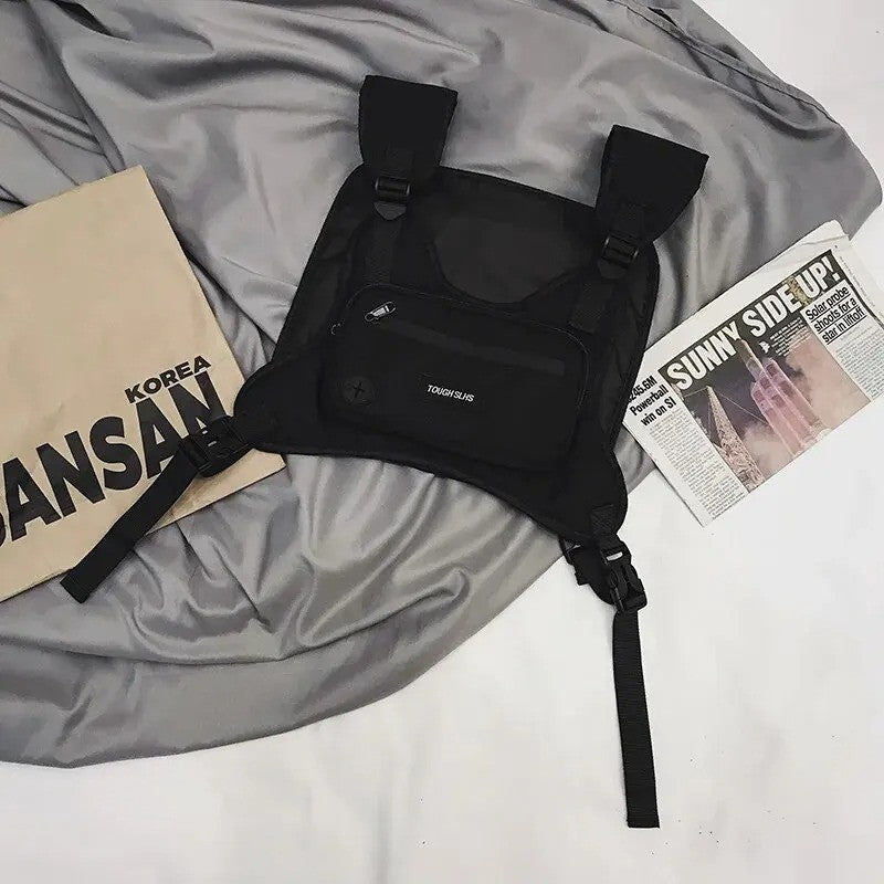 Vest Fabric Chest Rig Bag Hip Hop Functional Tactical Harness Chest Waist
