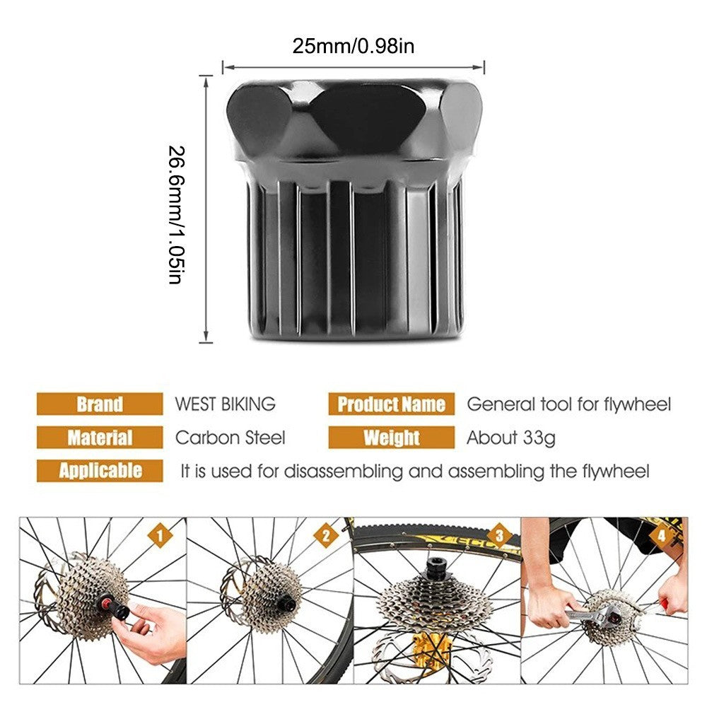 6PCS Bicycle Repair Kits Bike Cassette Crank Chain Whip Spanner Removal Tools