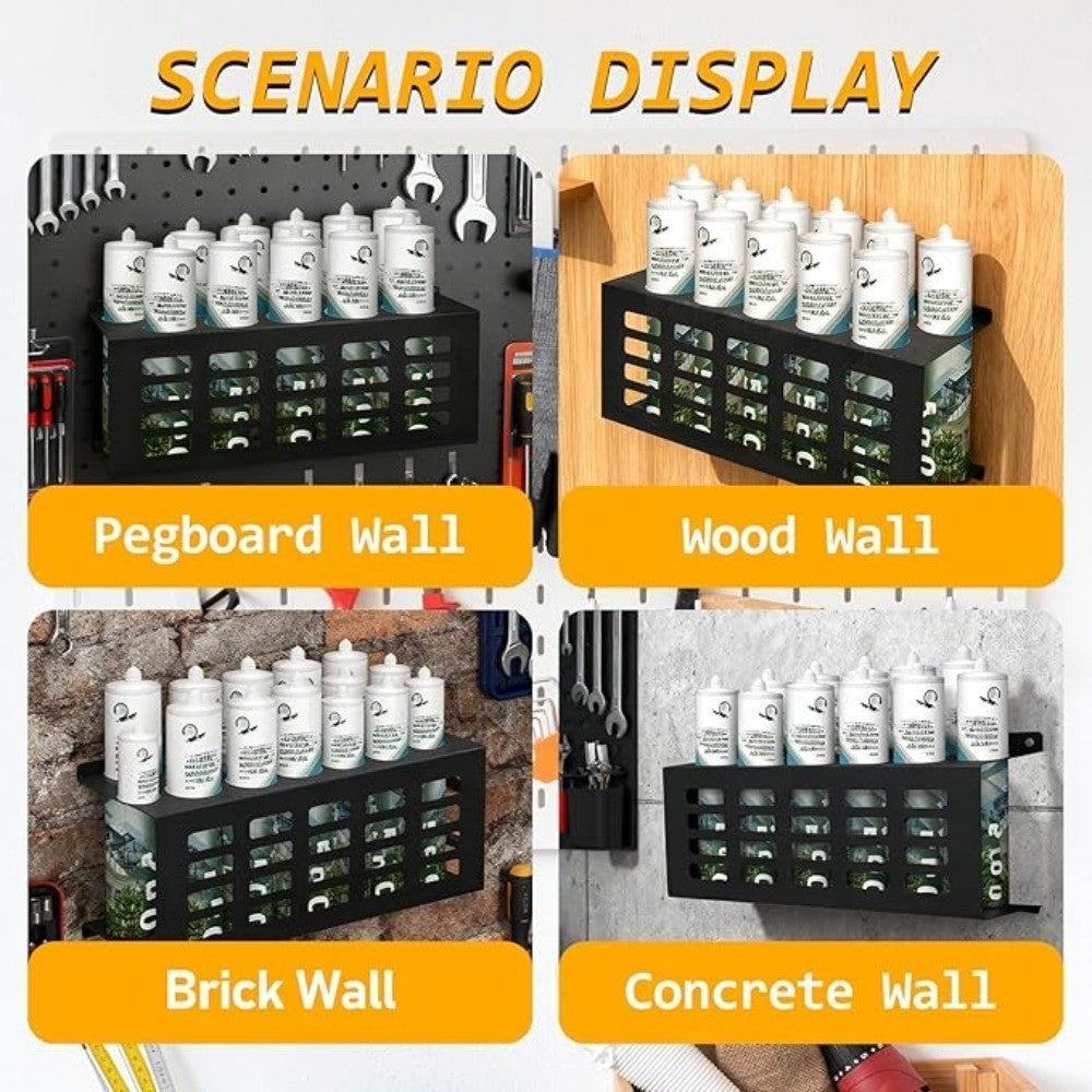 *11 Holes Silicone Sealant Tube Holder Mastic Caulk Storage Rack for Van Racking