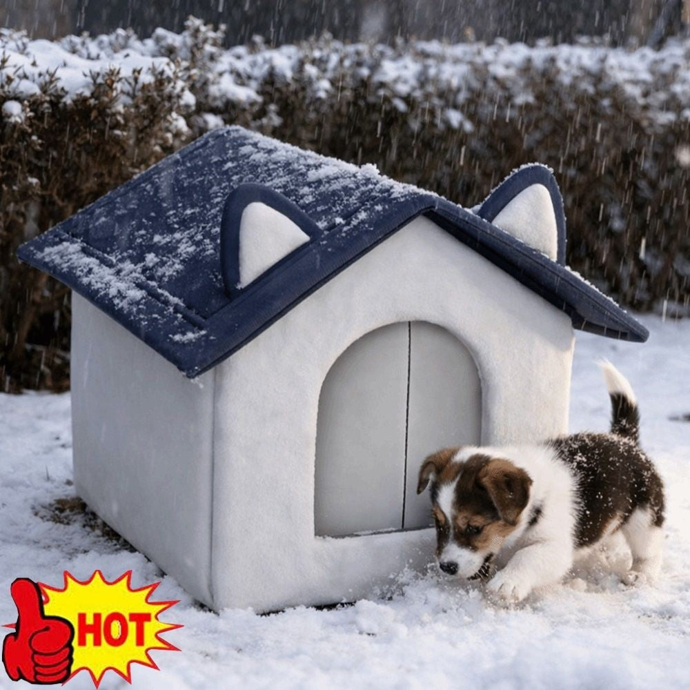 Winter Warm Insulated Cat Shelter Outdoor Cat House Weatherproof Feral Cat House