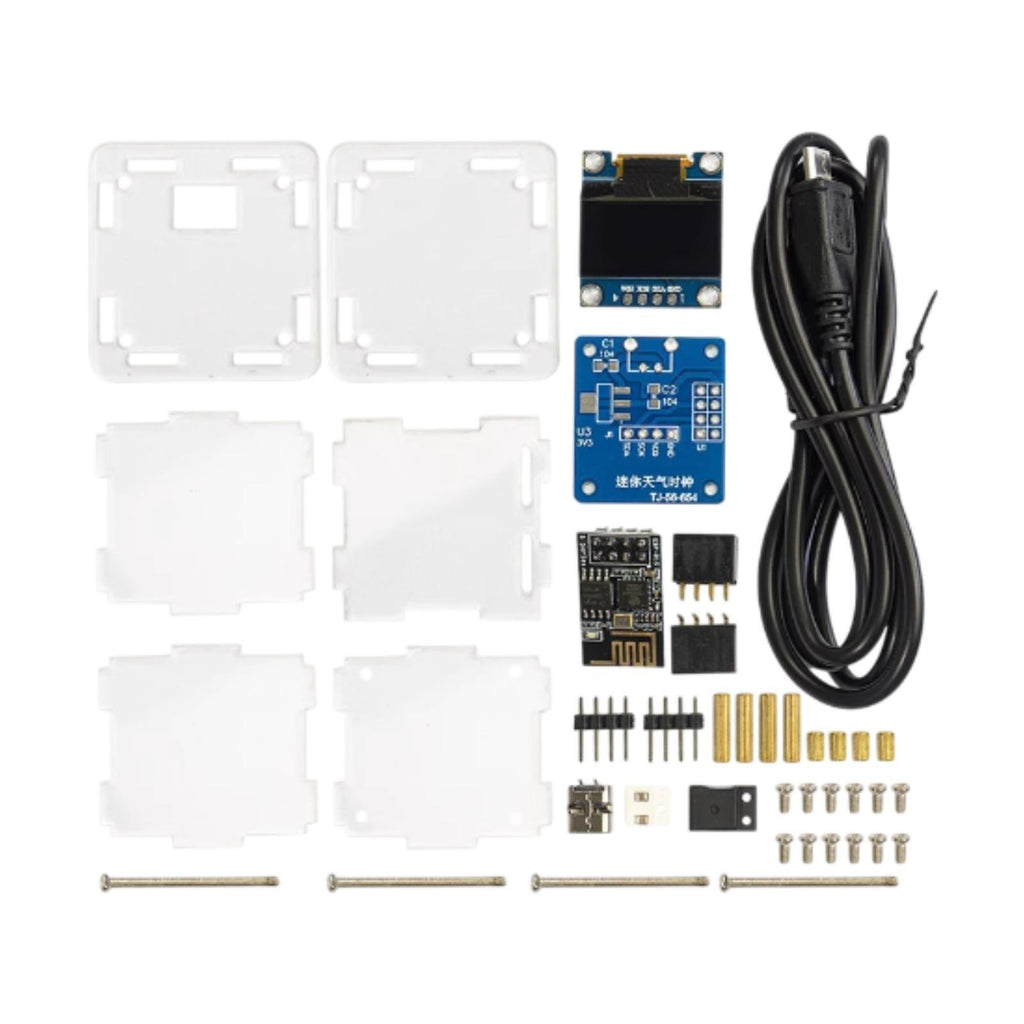 DIY Digital Clock Kit Soldering Practice ESP8266 Portable Weather Clock for