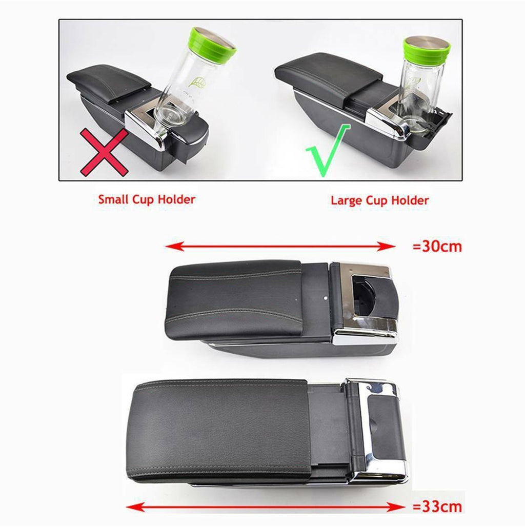 For VW Mk5 Polo 6R 2010-2017 Dual Layer Armrest Car Central Storage Box