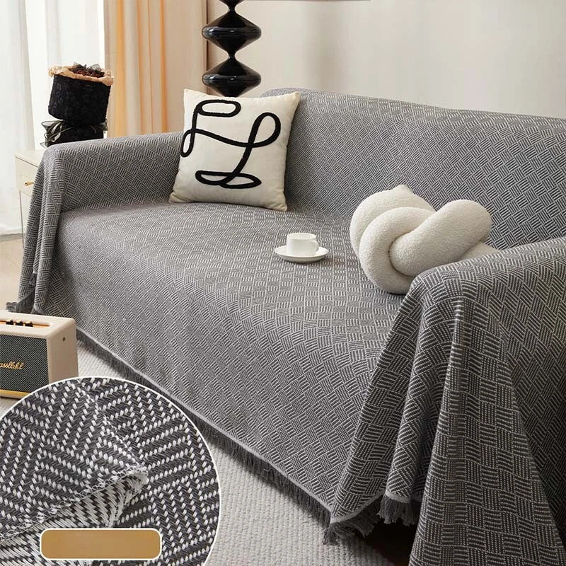 Large Cotton Fringed Throw Blanket Sofa Settee Bed Cover Bedspread