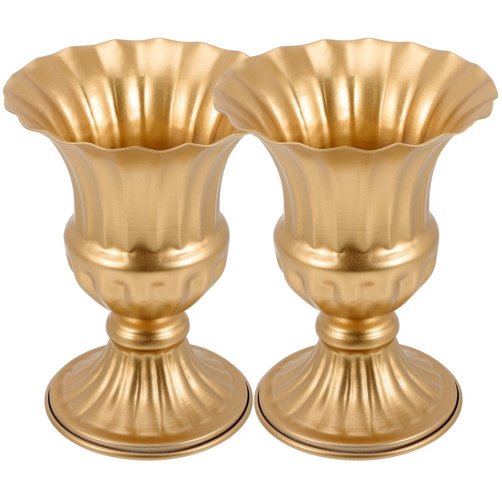 2 Pcs Memorial Vase Flower Vases Metal Urn Planyerd Cemetery Planter