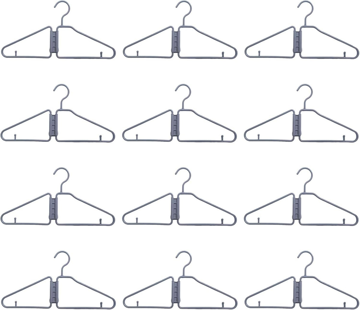 12 Pack Foldable Coat Hanger,Portable Travel Hangers, Space Saving Fold in