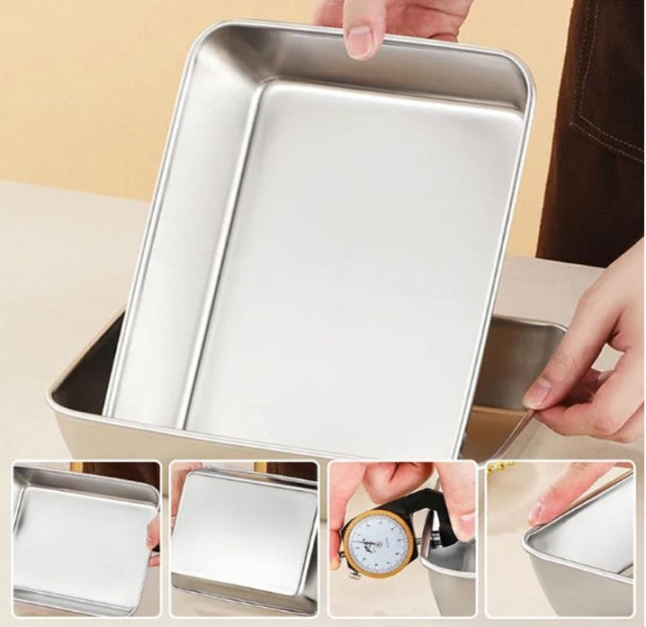 Stainless Steel Baking Pans Cake Pan,Stainless Steel Square Plate With Lid