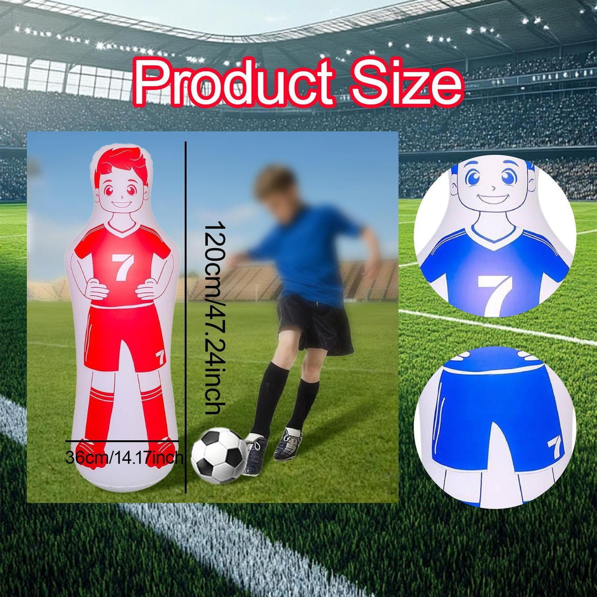 Inflatable Soccer Dummy Multifunctional Portable Free Kick Wall Goalkeeper
