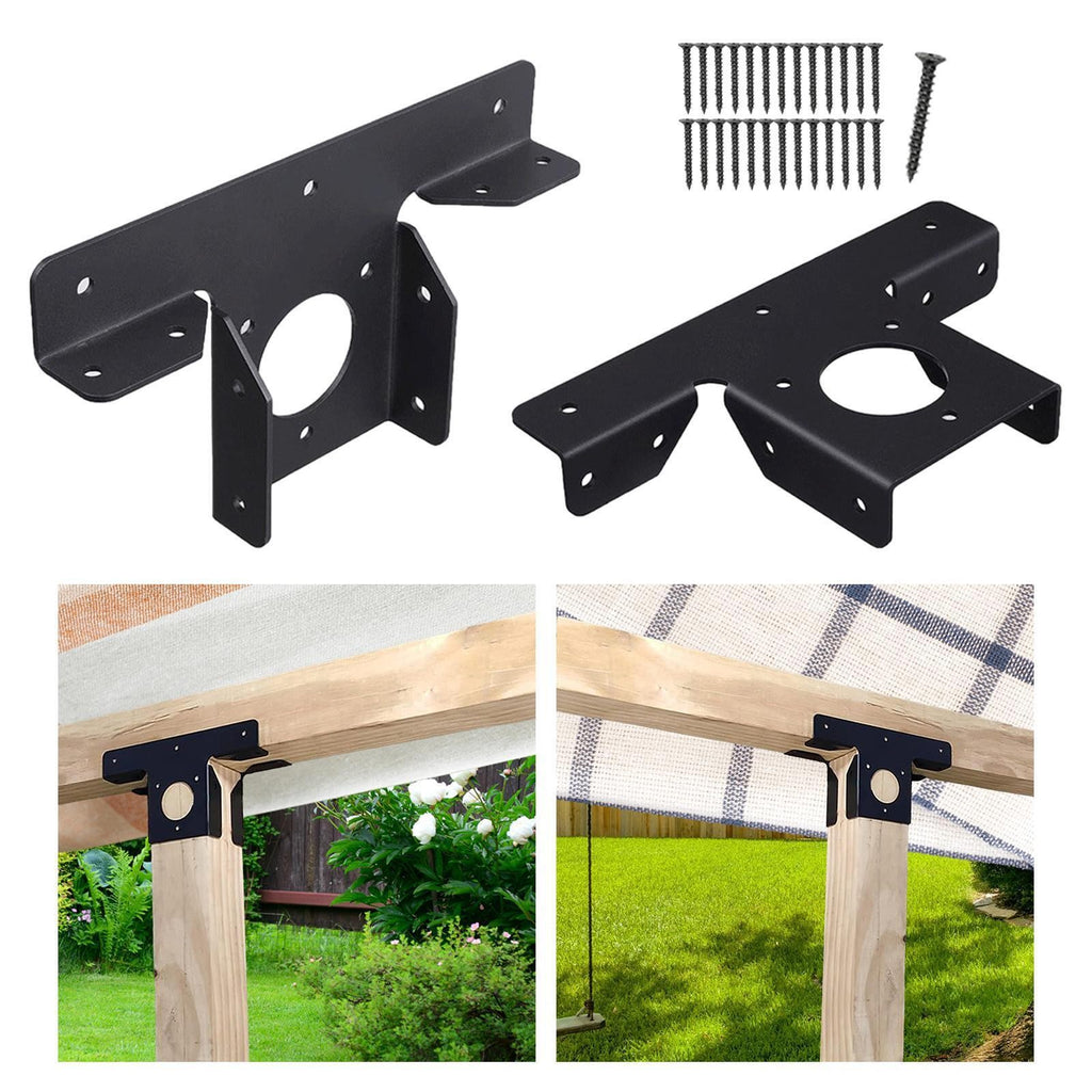 2pcs 3 Way Pergola Brackets Durable Gazebo Accessories Metal for 4x4 Wood Post