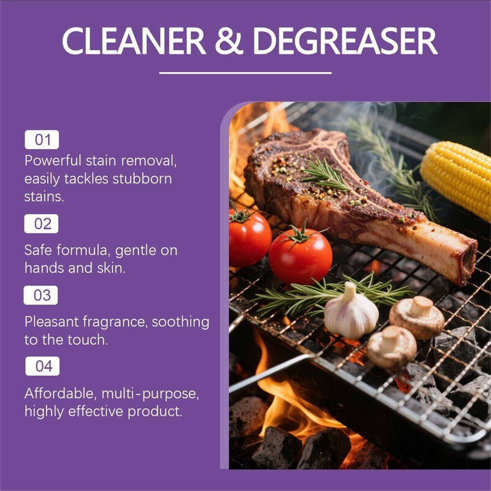 Grill Degreaser Spray Extra Fast-Acting Heavy-Duty BBQ Cleaner for Greasy Grates